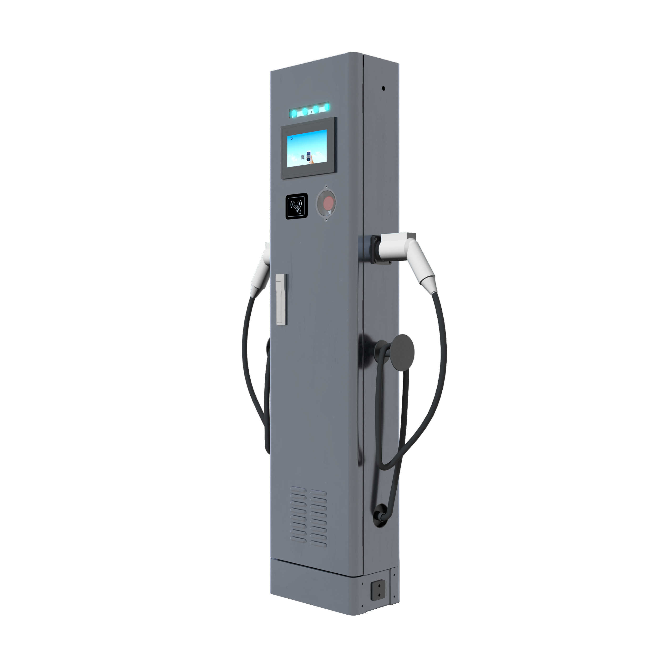 22kW 44kW Dual-Gun AC EV Charger – Floor-Mounted Double Port