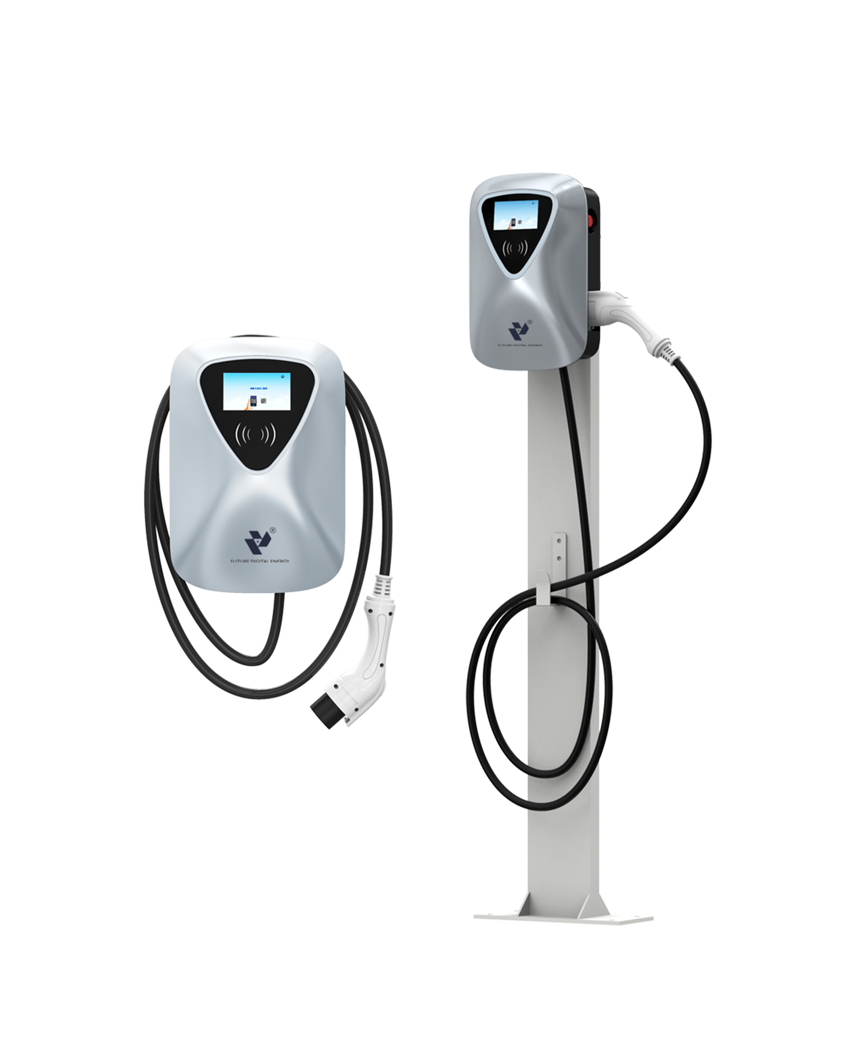 7kW 11kW 22kW AC EV Charger Plastic – Wall & Column Mount